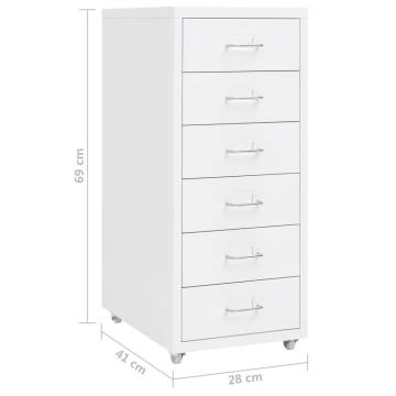 Mobile File Cabinet White - Durable Metal Storage Solution