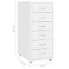 Mobile File Cabinet White - Durable Metal Storage Solution