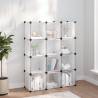 Storage Cube Organiser with 12 Cubes and Doors Transparent PP Colour transparent and white Size 94 x 31.5 x 123.5 cm Quantity in Package 1 Number of 