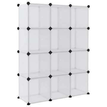 Storage Cube Organiser with 12 Cubes & Doors | HipoMarket