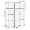 Storage Cube Organiser with 12 Cubes & Doors | HipoMarket