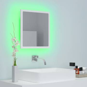 LED Bathroom Mirror White 40x8.5x37 cm Acrylic - Stylish & Functional