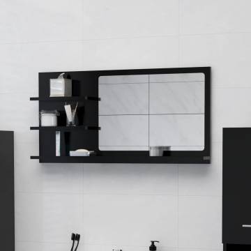 Stylish Black Bathroom Mirror | 90x10.5x45 cm | Hipomarket