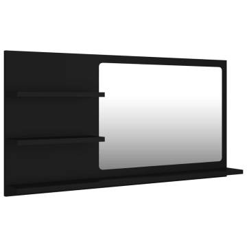 Stylish Black Bathroom Mirror | 90x10.5x45 cm | Hipomarket