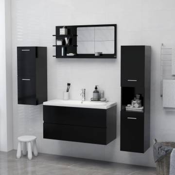 Stylish Black Bathroom Mirror | 90x10.5x45 cm | Hipomarket