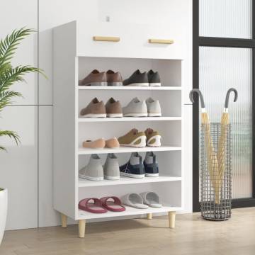 Shoe Cabinet White 60x35x105 cm - Scandinavian Design