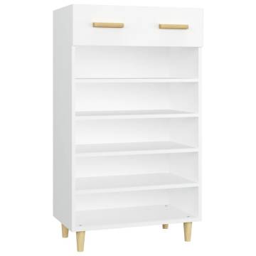 Shoe Cabinet White 60x35x105 cm - Scandinavian Design