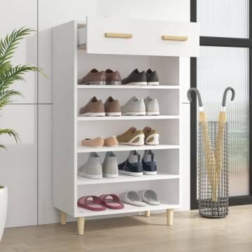 Shoe Cabinet White 60x35x105 cm - Scandinavian Design