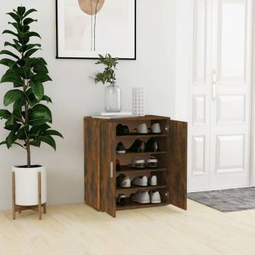 Shoe Cabinet Smoked Oak 60x35x70 cm - Stylish Storage Solution