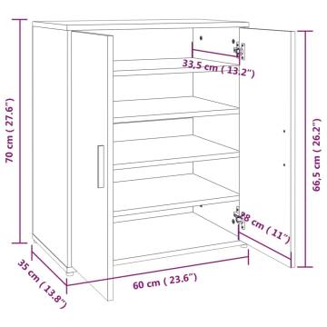 Shoe Cabinet Smoked Oak 60x35x70 cm - Stylish Storage Solution