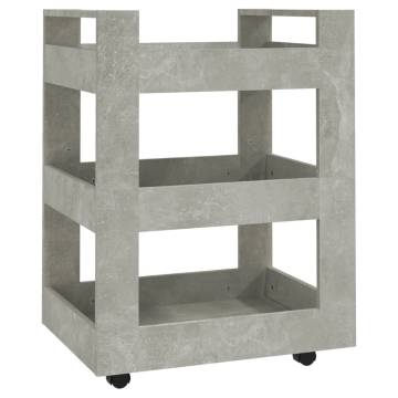 Kitchen Trolley Concrete Grey | Engineered Wood | 60x45x80 cm