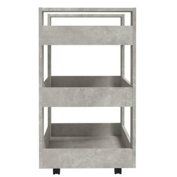 Kitchen Trolley Concrete Grey | Engineered Wood | 60x45x80 cm