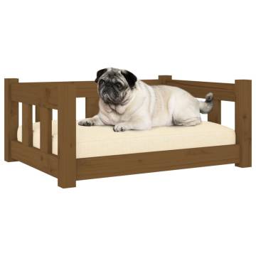 Dog Bed Honey Brown - Solid Pine Wood - 65.5x50.5x28 cm