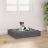 Dog Bed Grey 51.5x44x9 cm Solid Wood Pine Colour grey Size 51.5 x 44 x 9 cm 