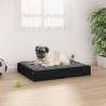 Dog Bed Black 61.5x49x9 cm Solid Wood Pine Colour black Size 61.5 x 49 x 9 cm 