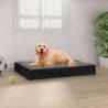 Dog Bed Black 71.5x54x9 cm Solid Wood Pine Colour black Size 71.5 x 54 x 9 cm 