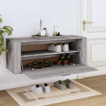 Wall Shoe Cabinet Grey Sonoma - Modern Storage Solution