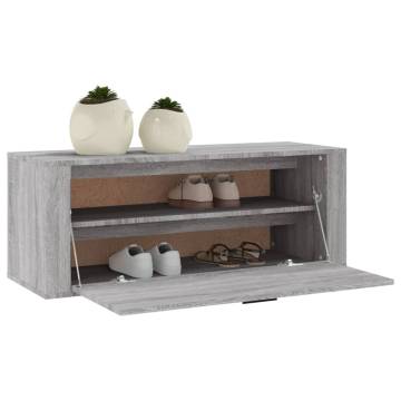 Wall Shoe Cabinet Grey Sonoma - Modern Storage Solution