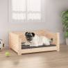 Dog Bed 65.5x50.5x28 cm Solid Pine Wood Colour natural Size 65.5 x 50.5 x 28 cm 