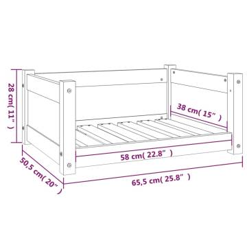 Comfortable Solid Pine Dog Bed - 65.5x50.5x28 cm