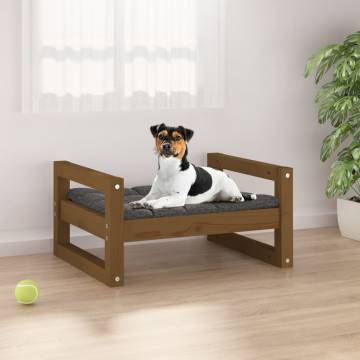 Rustic Dog Bed in Honey Brown - Solid Pine Wood 55.5x45.5x28 cm