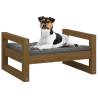 Rustic Dog Bed in Honey Brown - Solid Pine Wood 55.5x45.5x28 cm