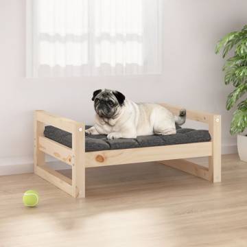 Comfortable Solid Pine Wood Dog Bed 65.5x50.5 cm