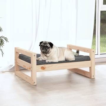 Comfortable Solid Pine Wood Dog Bed 65.5x50.5 cm