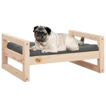 Comfortable Solid Pine Wood Dog Bed 65.5x50.5 cm