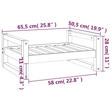 Comfortable Solid Pine Wood Dog Bed 65.5x50.5 cm