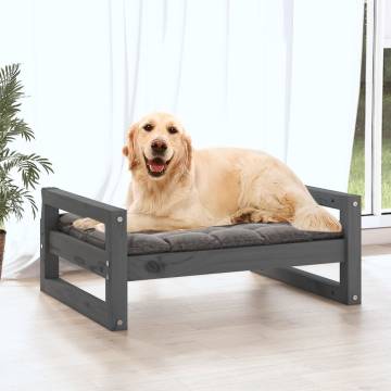 Stylish Grey Dog Bed - Solid Pine Wood | Hipo Market