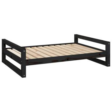 Dog Bed Black - 105.5x75.5cm Solid Pine Wood | HiPoMarket