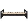 Dog Bed Black - 105.5x75.5cm Solid Pine Wood | HiPoMarket