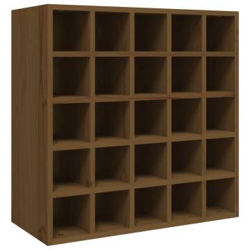 Honey Brown Solid Wood Wine Cabinet - Store Up to 25 Bottles