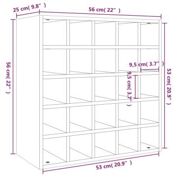 Honey Brown Solid Wood Wine Cabinet - Store Up to 25 Bottles