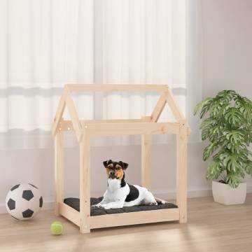 Solid Wood Pine Dog Bed 61x50x70 cm | Comfortable & Stylish