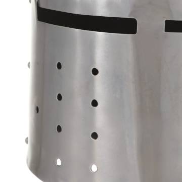 Medieval Knight Helmet Replica - LARP Silver Steel