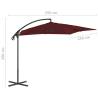 Cantilever Umbrella 250x250 cm - Wine Red | HipoMarket UK