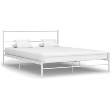 White Metal Bed Frame 120x200 cm | Stylish & Durable Design