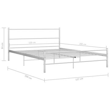 White Metal Bed Frame 120x200 cm | Stylish & Durable Design