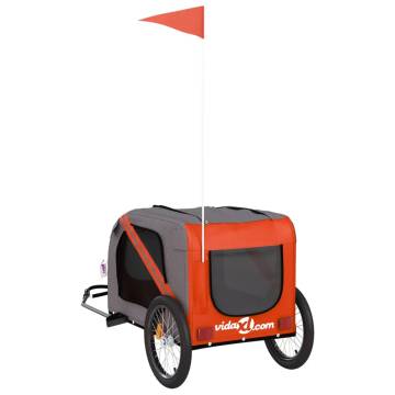 Pet Bike Trailer - Orange & Black Oxford Fabric & Iron