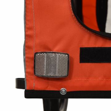 Pet Bike Trailer - Orange & Black Oxford Fabric & Iron