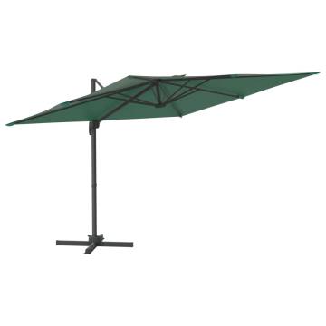 Green Cantilever Umbrella with Aluminium Pole - 400x300 cm