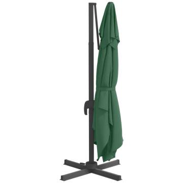 Green Cantilever Umbrella with Aluminium Pole - 400x300 cm