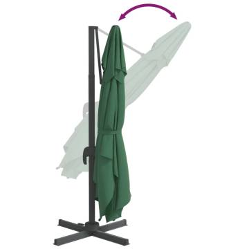 Green Cantilever Umbrella with Aluminium Pole - 400x300 cm