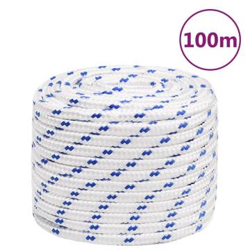 Durable White Polypropylene Boat Rope 16mm 100m for Boating