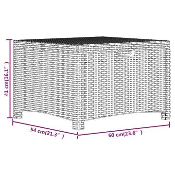 Garden Storage Box 60x54x41 cm - Brown Polypropylene Rattan