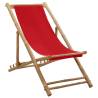 Deck Chair Bamboo and Canvas Red | Stylish Outdoor Furniture