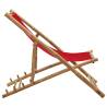 Deck Chair Bamboo and Canvas Red | Stylish Outdoor Furniture