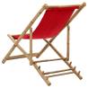 Deck Chair Bamboo and Canvas Red | Stylish Outdoor Furniture